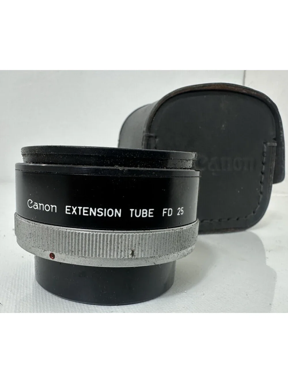 Vintage Canon Extension Tube FD 25 Macro Close Up Ring w/ Leather Case Japan